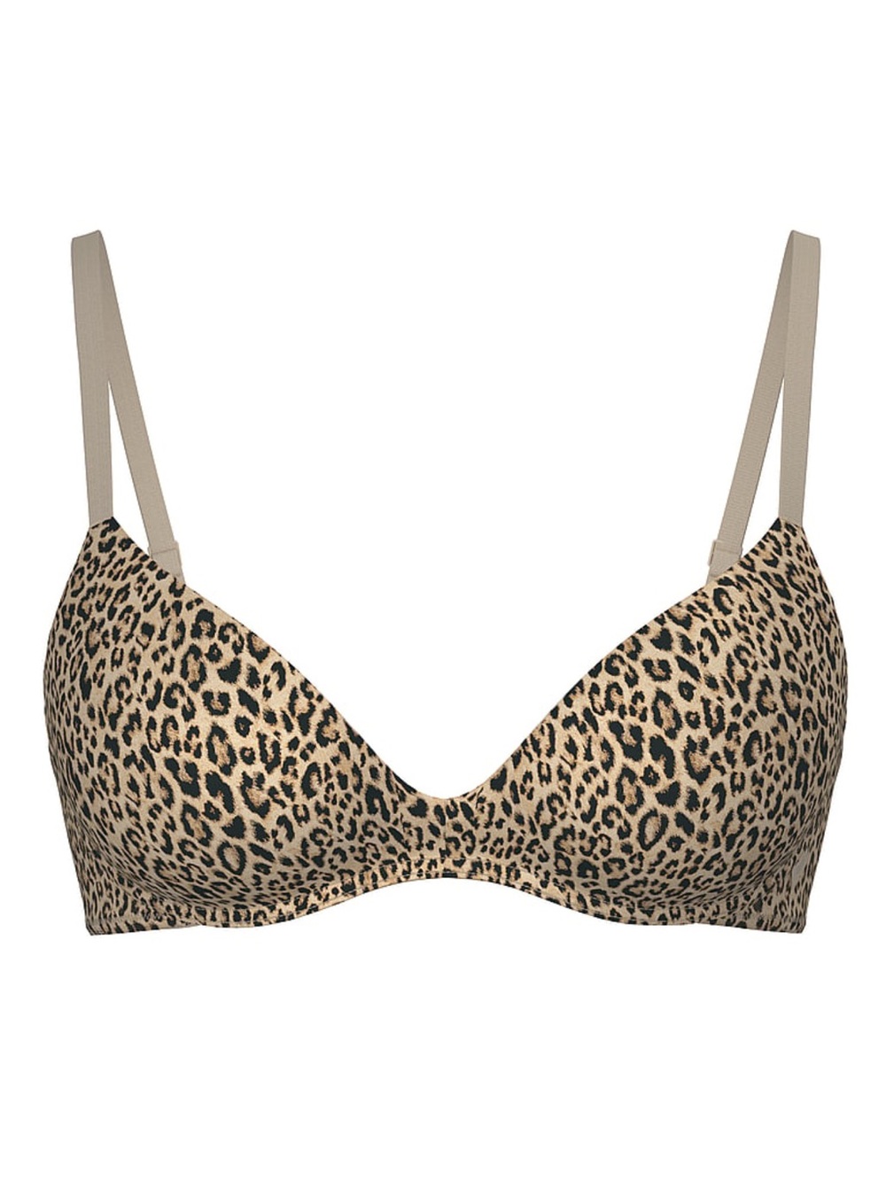 Victoria Secret Leopard Print T-Shirt Bra - Beige/Black